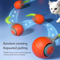 Miniatyrbild 2 av 5: USB Uppladdningsbar Automatisk Rullande Boll Kattleksak - Justerbar Hastighet (Orange)