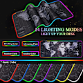 Miniatyrbillede 2 af 5: RGB Gaming Mousepad, Ekstra Stor Gaming Mouse Mat Til Gamere, Vandafvisende Kontor Desktop Mat Med 14 Lystilstande 800*300*4Mm World Map