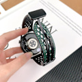 Miniatyrbilde 3 av 5: For Huawei Watch GT 3 42mm/ GT 3 Pro 20mm PU Lærrem Stropp Hulldesign Klokkestropp Green