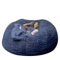 Miniatyrbillede 1 af 5: Lazy Sofa Bean Bag Kunstig Pels Bean Bag Bean Sofa navy 150cm*75cm