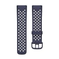 Miniatyrbilde 1 av 5: For Fitbit Charge 5 Silicone Hole Watch Band MKY Dark Blue
