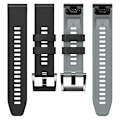 Miniatyrbilde 3 av 5: Dot Texture Silikonrem for Garmin Tactix 7 Pro / Fenix 7x / 6x Pro / 5x Plus, 26mm Dual-color klokkestropp Black Grey