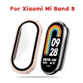 Miniatyrbild 2 av 5: För Mi-Band 8 PC Screen Protector Tempered Film+ Case All-inclusive Bumper-Shell Transparent