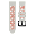Miniatyrbild 3 av 5: För Garmin Fenix 7X/ 7X Pro/ 6X Quickfit 26mm klockarmband Trefärgshål Tvåfärgad silikonrem Mist Grey Orange