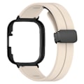 Miniatyrbild 3 av 3: Svart magnetiskt spänne silikon handledsrem för Xiaomi Redmi Watch 3 klockarmband med klockfodral Retro White