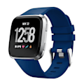 Miniatyrbilde 1 av 4: Justerbar silikon klokkearmbånd erstatning, lengde: 102 + 95mm for Fitbit Versa Dark blue D Fitbit Versa