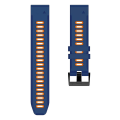 Miniatyrbilde 2 av 4: 26 mm silikonklokkerem for Garmin Descent Mk2i Midnight Blue Orange