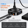 Miniatyrbillede 2 af 4: Usb C Hub Multiport Adapter, 4-i-1-udvidelsesenhed