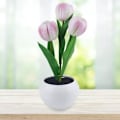 Miniatyrbillede 3 af 3: LED Tulipan Sengelampe til skrivebord - sikker læselampe til bryllup eller Valentinsdag A