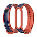 Miniatyrbillede 1 af 2: Passer til Xiaomi Mi Band 5/6 Læder Rem Udskiftning Blue Orange