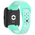 Miniatyrbillede 1 af 5: For Xiaomi Redmi Watch 3 Lite / Watch 3 Active Bicolor Watch Bands Silikone Hurtigudløselig Udskiftningsurrem Teal Green White