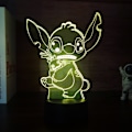 Miniatyrbillede 4 af 5: 3D Illusion Natlampe, 16 Farve Skiftende Dekorativ Sengelampe, Cool og Unik Julegave til Drenge, Piger Crack: Touch 8 16 color remote control