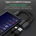 Miniatyrbillede 3 af 4: 2-i-1 OTG-adapterkabel USB 3.0 til Micro USB Type C-data til synkroniseringsadapter til Huawei til Macbook U Disk OTG til Huawei/Xiaomi grey