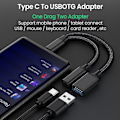 Miniatyrbillede 3 af 4: 2-i-1 OTG-adapterkabel USB 3.0 til Micro USB Type C-data til synkroniseringsadapter til Huawei til Macbook U Disk OTG til Huawei/Xiaomi silver