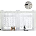 Miniatyrbillede 3 af 5: Gardiner Semi-transparent Bistro Gardin Semi-transparent Broderi Hvide Blomster Kort Gardin Til Køkken Stue Soveværelse Dør Gardin Blomst