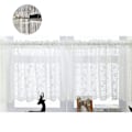 Miniatyrbillede 2 af 5: Gardiner Semi-transparent Bistro Gardin Semi-transparent Broderi Hvide Blomster Kort Gardin Til Køkken Stue Soveværelse Dør Gardin Blomst