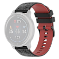 Miniatyrbillede 1 af 5: For Garmin Venu2 Plus/Venu Sq/Vivomove Grid Texture Silikone Rem til Ur 20mm Dual-Color Rem Black Red C Garmin Venu 2 Plus