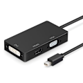 Miniatyrbilde 1 av 4: Mini DP til VGA/HDMI/DVI Adapter Svart