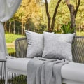 Miniatyrbillede 4 af 5: Udendørs puder til terrassemøbler Vandtætte pudebetræk Firkantet havepude Bondegårdslinned Pudebetræk Skal til terrasse Telt Sofa 18x1 Grey 18 * 18 Inch