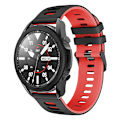 Miniatyrbilde 2 av 5: 20mm tofarget silikonrem for Samsung Galaxy Watch6 Classic 47mm 43mm / Garminactive 5 Black Red