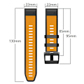 Miniatyrbilde 5 av 5: Dual-farge klokkebånd for Garmin Fenix 7 / Forerunner 965 / 955 / 945 / 935, diamanttekstur silikon erstatningsstropp Charcoal Grey Black