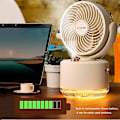 Miniatyrbillede 4 af 5: Bordventilator - 3-Hastigheds Luftcirkulationsventilator, 22Db Lav Støj, 90° Rotation Med Luftfugter (Hvid)