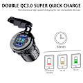 Pikkukuva 4 / 4: Usb-pistorasia, kaksoisnopea lataus 3.0 Usb-autonlaturi 36w Usb-virtapistorasia Black