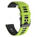 Miniatyrbillede 3 af 5: 20mm dobbelt farvet silikone rem til Samsung Galaxy Watch6 Classic 47mm 43mm / Garminactive 5 Lime Black