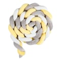Miniatyrbillede 1 af 5: Sengebeskytterfletning, tremmesengsbeskyttelse 3-strenget fletningsdesign (hvid, lysegrå, lysegul)