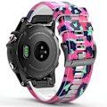 Miniatyrbillede 1 af 3: Til Garmin Forerunner 965/955/945/935 Hurtigudløselig Urrem Silikonemønstret Udskiftningsrem Style E