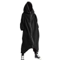 Pikkukuva 1 / 5: Unisex pitkähihainen hupullinen Nazgul pitkä takki vetoketjulla suljettava fleecevuorattu pitkä huppari 5XL Black