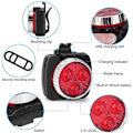 Miniatyrbilde 2 av 5: LED-sykkellys, oppladbart sykkellys foran, 4 lysstyrkemoduser, vanntett støtsikkert USB-lys, for MTB VTC-sykkelcamping (svart)