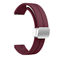 Miniatyrbillede 3 af 5: For Garmin Lily 2 silikone armbånd med magnetisk foldelukning Wine Red Silver Buckle