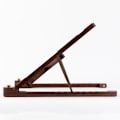 Miniatyrbillede 4 af 5: Træ Laptop Stand Foldbar 8 Niveauer Højde Justerbar Bærbar Notebook Holder Computer Support til MacBook Air Pro 11-17 brown