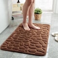 Miniatyrbild 3 av 5: Badrumsmatta Halkfria mattor i handfat Badkar Sidogolv Matta Duschrum Dörrmatta Memory Foam Pad Kullersten präglad brown 50*80cm