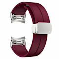 Miniatyrbillede 1 af 5: Til Samsung Galaxy Watch4 / Watch 5 / Watch6 Rem til håndled Blødt silikone urrem med magnetisk spænde Wine Red