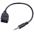 Miniatyrbillede 1 af 5: USB-stik, AUX, 3,5 mm stik til lyddataopladningskabel sort