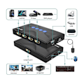 Pikkukuva 3 / 3: 4-porttinen Hdmi-Kvm-kytkin ohjauksella, Mt-hk04 USB -Kvm-kytkin 4 kpl 4k 2k @ 30hz 2-in-1 Kvm-kaapelit (musta)