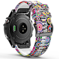 Miniatyrbillede 1 af 3: Til Garmin Forerunner 965/955/945/935 Hurtigudløselig Urrem Silikonemønstret Udskiftningsrem Style F