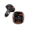 Miniatyrbillede 2 af 5: Bluetooth 5.0 Håndfri Bilsæt Musik Mp3-afspiller Audio FM-sender Modulator Sort