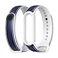 Pikkukuva 1 / 2: Sopii Xiaomi Mi Band 5/6 -älykelloille, Nahkainen Ranneke Vaihto Blue And White