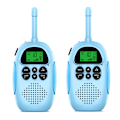 Pikkukuva 1 / 2: 2kpl Walkie Talkie Kids Ladattava 1000mAh Akku lähetin-vastaanotin Lasten Langaton Puhelin Puhuva Lasten Syntymäpäivälahjat Poika Tyttö blue