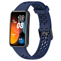 Miniatyrbillede 2 af 5: Åndbar silikone smart watch rem til Huawei Band 8 - behagelig at have på Midnight Blue