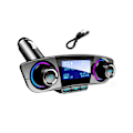 Pikkukuva 1 / 5: Kaksipäinen Bluetooth-autopelin MP3-soitinlähetinmodulaattori tukee kaksois-USB-latausta, musta
