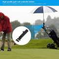Miniatyrbillede 2 af 5: Golfvogn Paraplyholder Universal Golfvogn Paraplyholder Let at installere Passer til alle Golfvognsgreb Sort