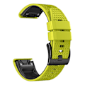 Miniatyrbilde 2 av 5: Dot Texture Silikonarmbånd for Garmin Tactix 7 Pro / Fenix 7x / 6x Pro / 5x Plus, 26mm Dual-color klokkestropp Lime Black