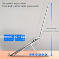 Miniatyrbillede 3 af 4: Justerbart Laptopstativ i Aluminiumlegering Egnet til 7-16 Tommer Laptops (Sort)
