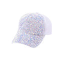 Miniatyrbillede 1 af 2: Baseballkasket Farverig Rhinestone Diamond Snapback-kasket Spring Summer Hat White