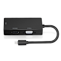 Miniatyrbilde 3 av 4: Mini DP til VGA/HDMI/DVI Adapter Svart