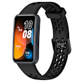 Miniatyrbilde 2 av 5: For Huawei Band 8 Pustende Silikon Smart Watch Rem P komfortabel bruk Håndleddsrem Black